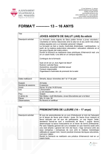 forma`t ----------- 13 – 16 anys