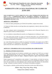 Normativa Liga Nacional 2015 - Real Federación Española de Judo