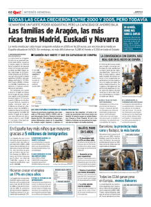 Las familias de Aragón, las más ricas tras Madrid, Euskadi y Navarra