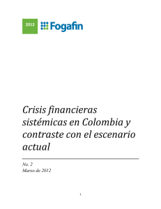 Crisis financieras sistémicas en Colombia y contraste con