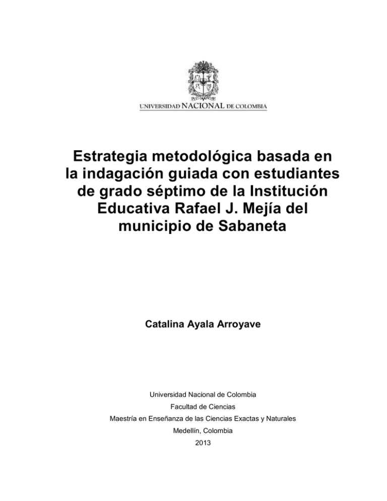 Estrategia Metodológica Basada En La Indagación Guiada Con