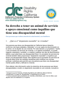 Su derecho a tener un animal de servicio o apoyo emocional como