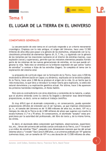 Tema 1 EL LUGAR DE LA TIERRA EN EL UNIVERSO