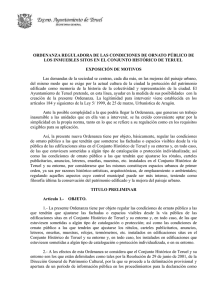 Ordenanza Ornato Público en el Conjunto Histórico de Teruel