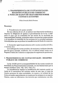1. TRANSFERENCIA DE CUOTAS SOCIALES REGISTRO