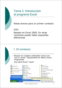 Tema 3. Introducción al programa Excel