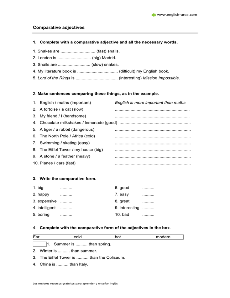 Comparative Adjectives