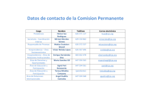Datos de contacto de la Comision Permanente
