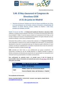 S.M. El Rey clausurará el Congreso de Directivos CEDE el 21 de