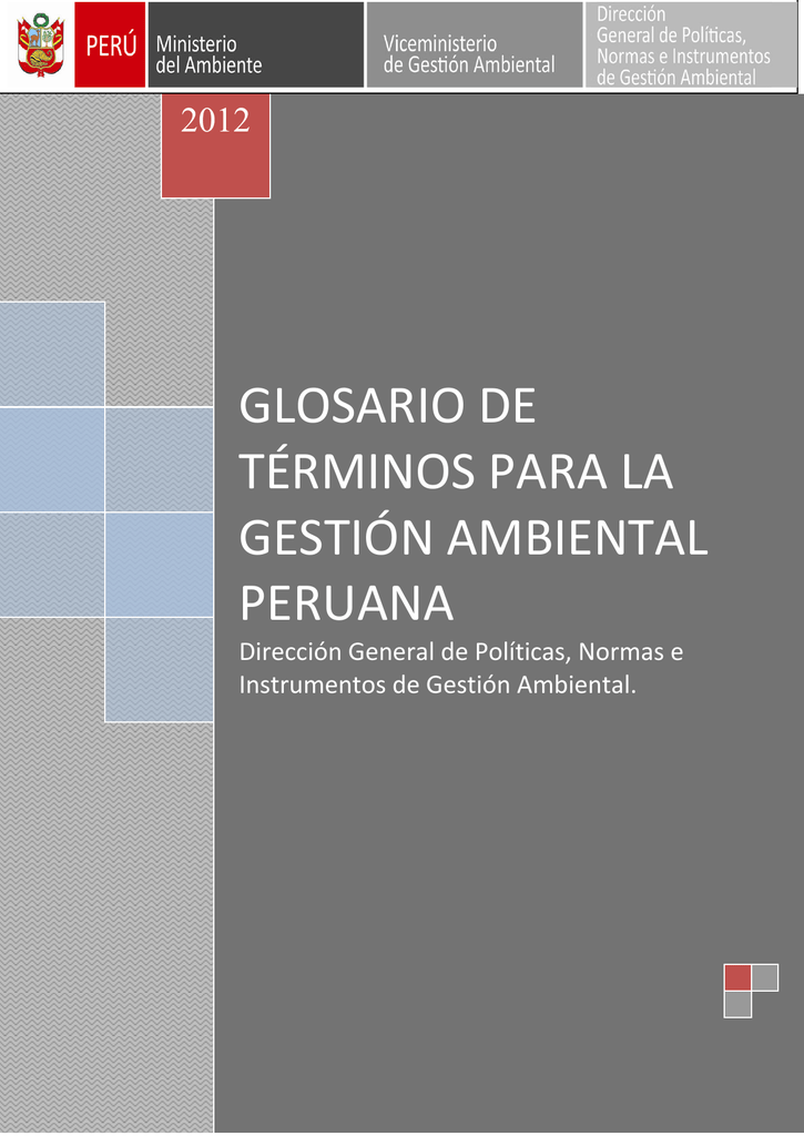 Glosario De Términos Par A La Gestión Ambiental.