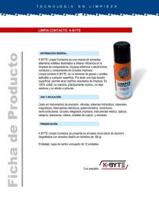K-BYTE Limpia Contactos es una mezcla de solventes