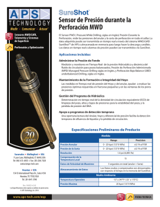 SureShot™ Sensor de Presión durante la Perforación MWD (PWD)