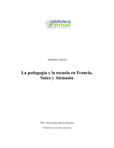 La pedagogía y la escuela en Francia, Suiza y Alemania