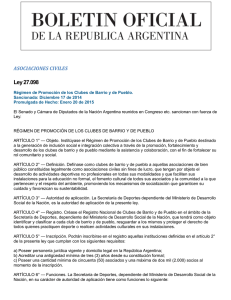 Ley 27.098 - UNCB Argentina | Unión Nacional de Clubes de Barrio
