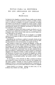 NOTAS PARA LA HISTORIA DE,LOS ABOGADOS EN INDIAS