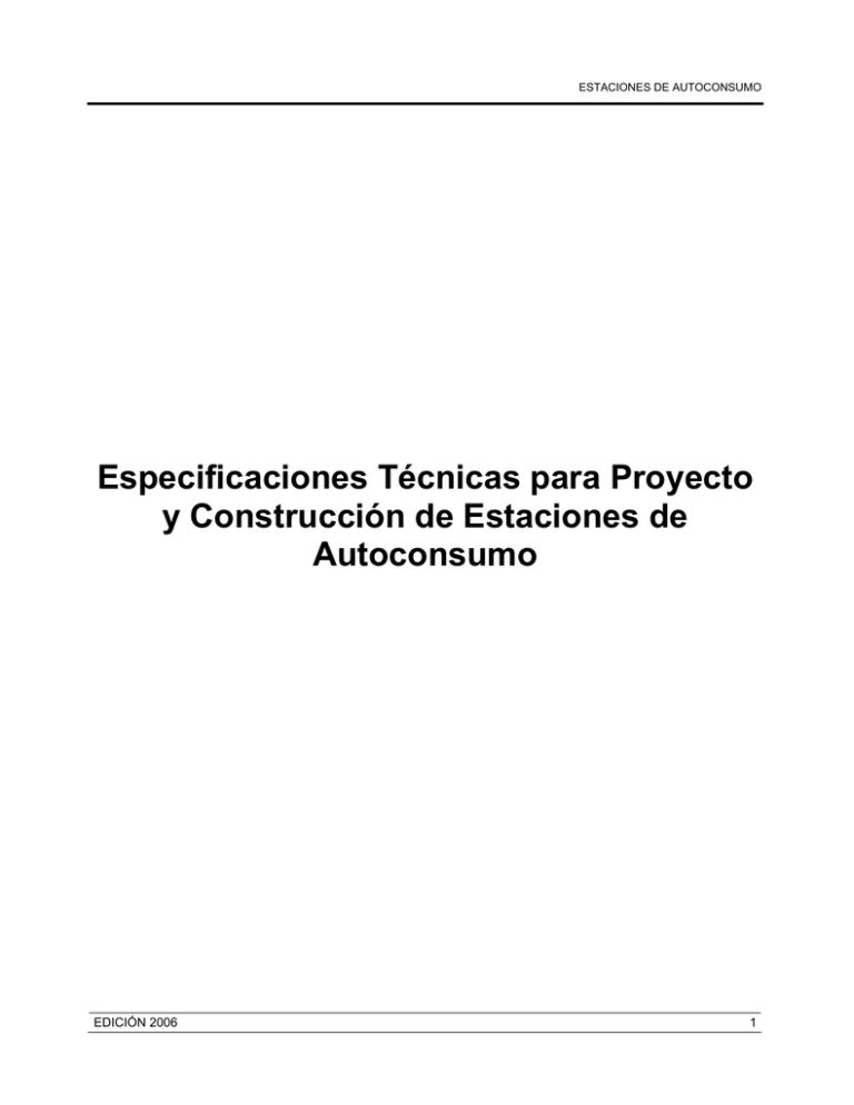 Especificaciones Técnicas Para Proyecto Y Construcción