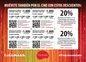 CUPONES DESCUENTOS CINE MALL PLAZA.indd