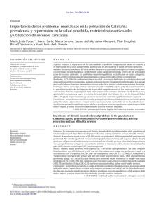 Importancia de los problemas reumÃ¡ticos en la poblaciÃ³n de