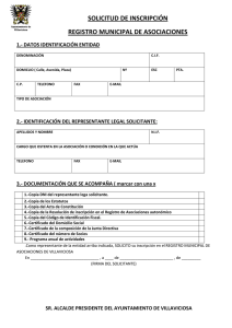 solicitud de inscripción registro municipal de asociaciones