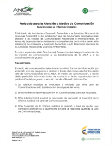 Protocolo para la Atención a Medios de Comunicación