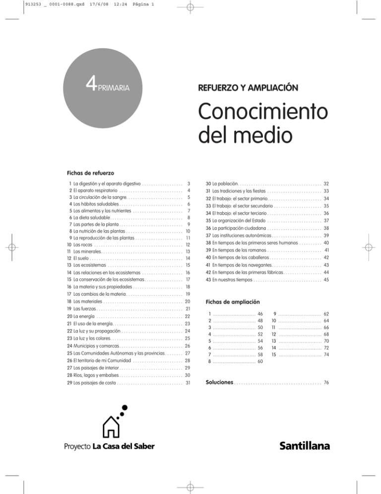 PRIMARIA REFUERZO Y AMPLIACIÓN Conocimiento del medio