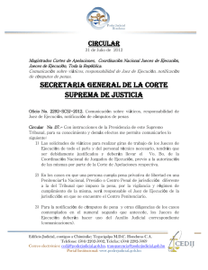 SECRETARIA general DE LA CORTE SUPREMA DE JUSTICIA
