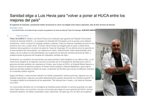 Sanidad elige a Luis Hevia para "volver a poner al HUCA entre los