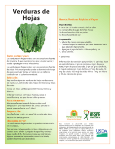 Hoja de Información Verduras de Hojas Verdes