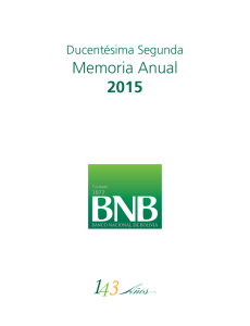Memoria Anual 2015 - Banco Nacional de Bolivia
