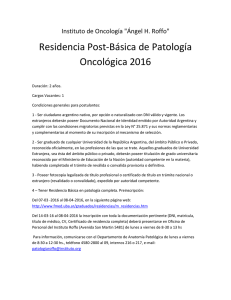 Residencia Post-Básica de Patología Oncológica 2016