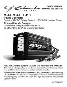 Model / Modelo: XI41B Power Converter Convertidor de Energía