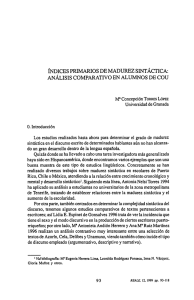 Índices Primarios de Madurez Sintáctica. Análisis Comparativo en