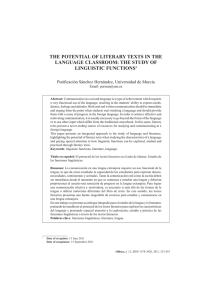 the potential of literary texts in the language classroom: the study of
