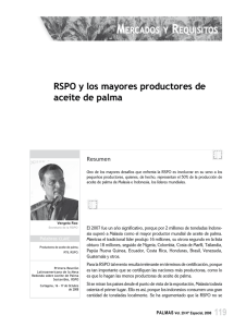 RSPO y los mayores productores de aceite de palma 119 RSPO y