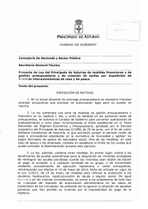 Proyecto de Ley del Principado de Asturias de medidas financieras