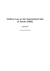 Lex Mercatoria: - Uniform Law on the International Sale of Goods