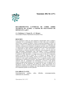 RECUBRIMIENTOS CATÓDICOS DE COBRE SOBRE MATRICES