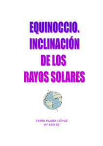 Equinoccio. Inclinación de los rayos solares