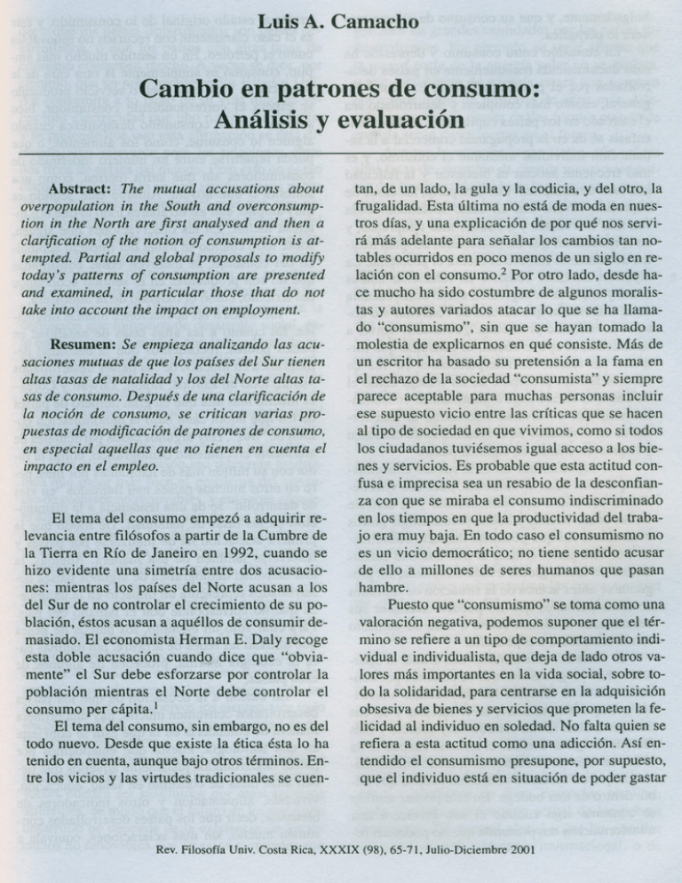 Cambio En Patrones De Consumo Análisis Y Evaluación 5657