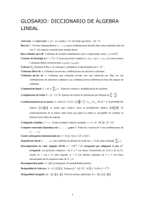 Glosario: diccionario de álgebra lineal