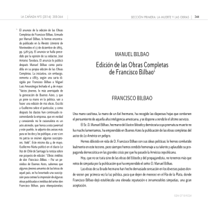 Edición de las Obras Completas de Francisco Bilbao1