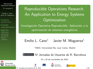 Reproducible Operations Research. An Application to Energy