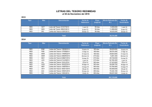 letras del tesoro redimidas