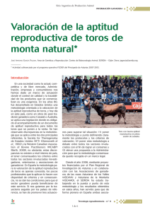 Valoraci&oacute;n de la aptitud reproductiva de toros de monta natural*