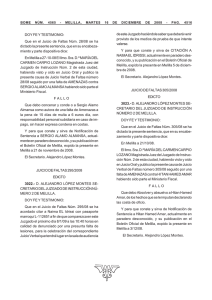 DOY FE Y TESTIMONIO: Que en el Juicio de Faltas Núm. 28/08 se