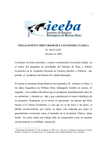 WILLIAM PETTY PRECURSOR DE LA ECONOMÍA CLÁSICA Dr