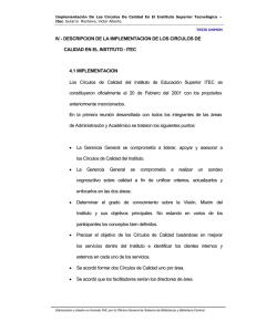 IV.- DESCRIPCION DE LA IMPLEMENTACION DE LOS CIRCULOS