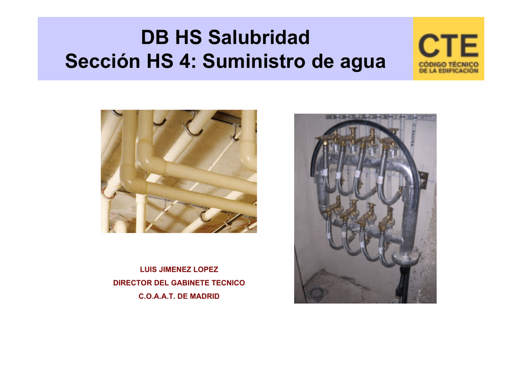 DB HS Salubridad Sección HS 4: Suministro De Agua