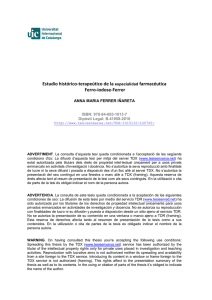 Estudio histórico-terapeútico de la especialidad farmacéutica Ferro