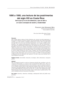 1890 a 1900, una lectura de las postrimerías del siglo XIX en Costa